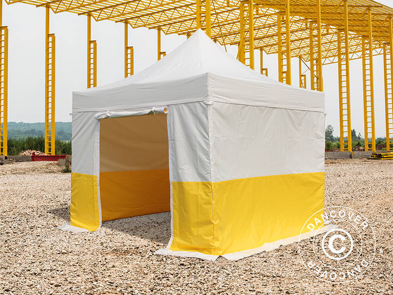 Faltzelt FleXtents® PRO 3x3m, PVC, Arbeitszelt, flammfest, inkl. 4 Seitenwände - Imagen 6