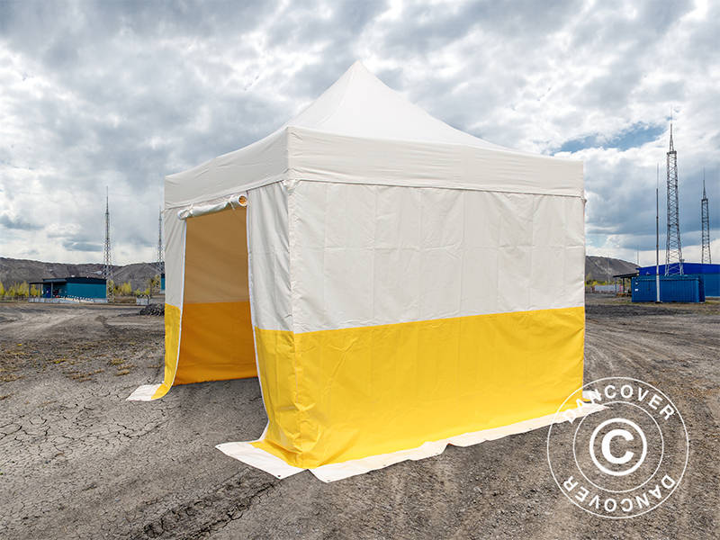 Faltzelt FleXtents® PRO 3x3m, PVC, Arbeitszelt, flammfest, inkl. 4 Seitenwände - Imagen 8