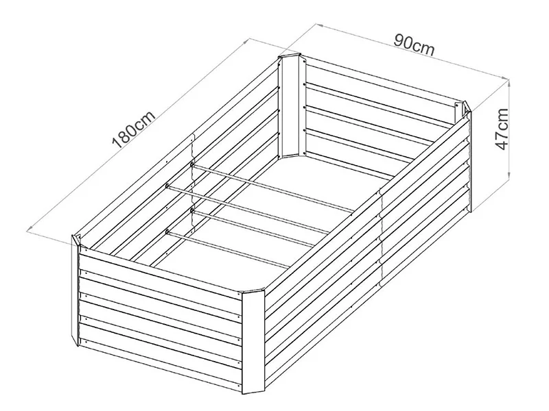 Hochbeet, 0,9x1,8x0,47m, 800l, Anthrazit - Imagen 8