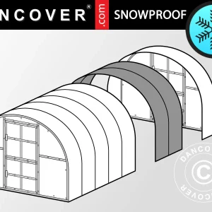 Polycarbonat-Gewächshaus Erweiterung, TITAN Arch 320, 6m², 3x2m, Silber