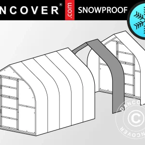 Erweiterung für Gewächshaus Polycarbonat TITAN Dome 320, 5m², 2,5x2m, Silber