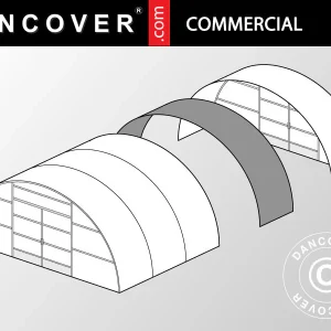 Kommerzielles Tunnel-Gewächshaus Erweiterung, 8,5x1,5x3,3m, transparent