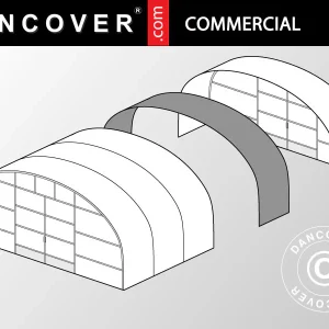 Kommerzielles Tunnel-Gewächshaus Erweiterung, 8,6x2x3,95m, transparent