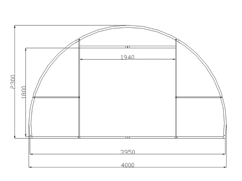 Gewächshaus aus Polycarbonat, Strong NOVA 40m², 4x10m, Silber - Imagen 5