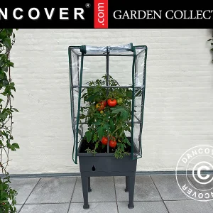 Pflanzkasten, Hochbeet mit Spalier, 0,6x0,4x1,5m, Grau