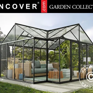 Orangerie Polycarbonat Triomphe mit Sockel, 17,1m², Palram/Canopia, 4,5x3,8x2,69m, Schwarz