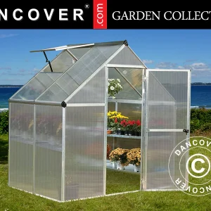 Gewächshaus Polycarbonat 2,3m², Palram/Canopia, 1,85x1,26x2,08m, silber