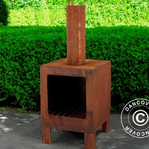 Außenkamin, 38x38x108cm, Patiniert