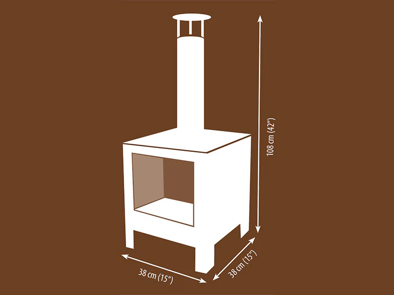 Außenkamin, 38x38x108cm, Patiniert - Imagen 7