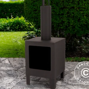 Außenkamin, 38x38x108cm, Schwarz