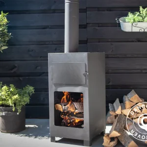 Holz-Pizzaofen, 38,9x38,9x140,5cm, Schwarz