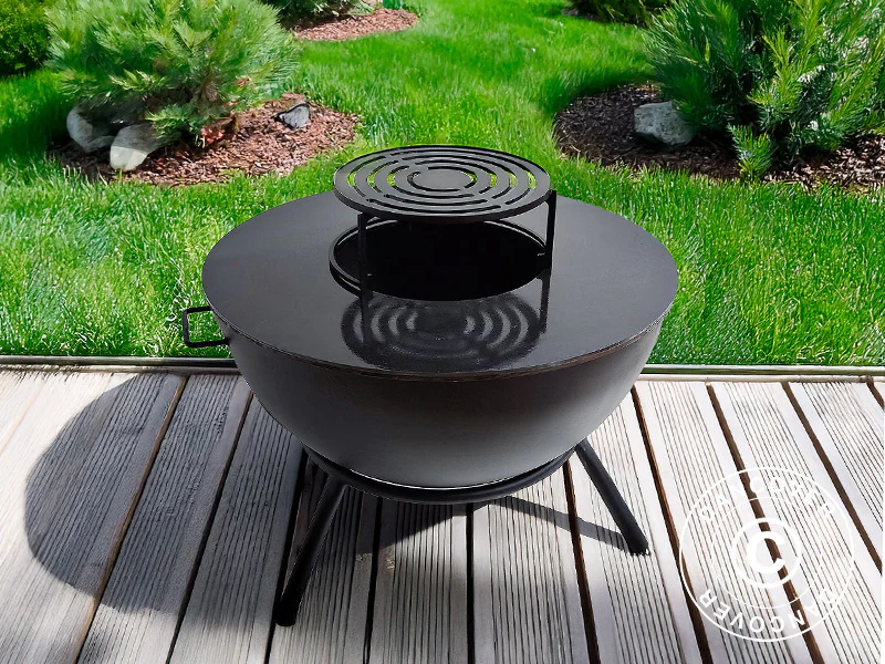 Feuerschale Halbkugel, Ø60x40/65cm, Schwarz - Imagen 3