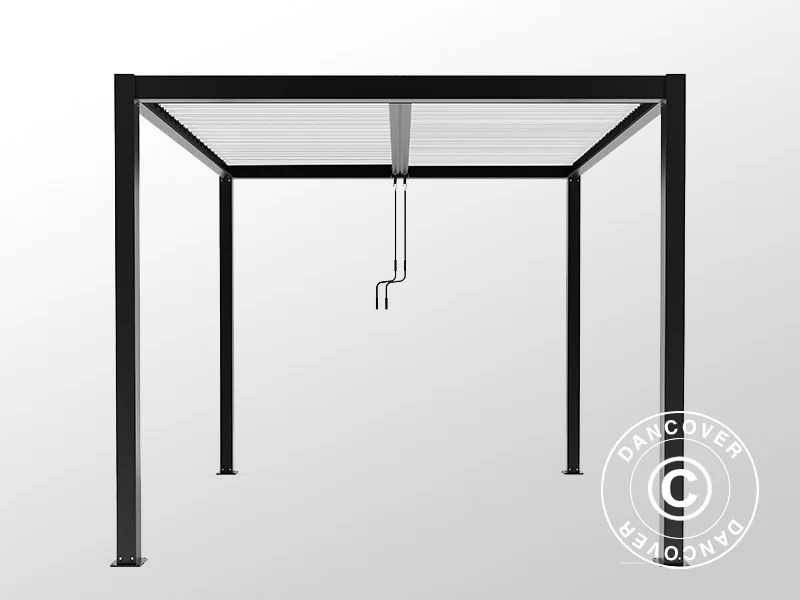 Bioklimatische Pergola pavillon San Pablo Alu+, 4x4m, Schwarz/Weiß - Imagen 5
