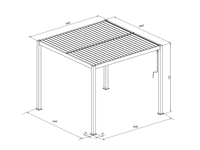 Bioklimatische Pergola pavillon San Pablo Alu+, 4x4m, Schwarz/Weiß - Imagen 6