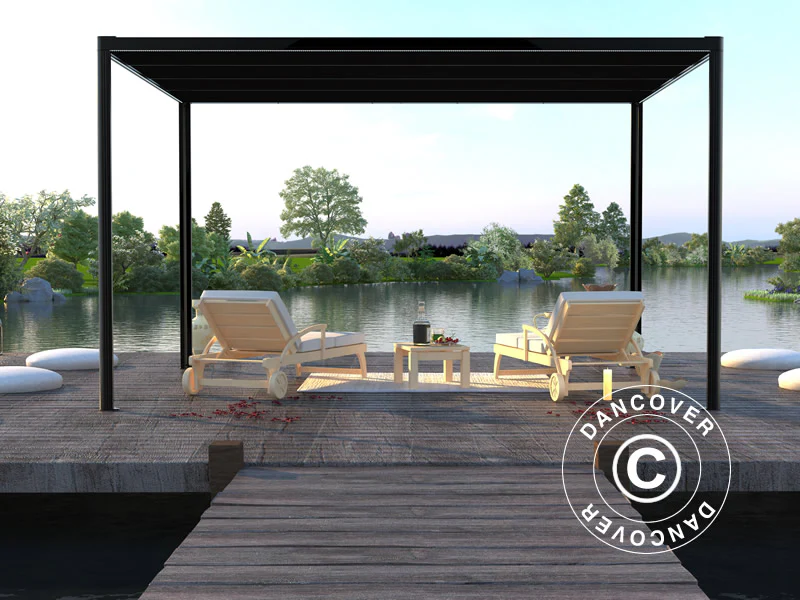 Pergola Pavillon San Fernando, 4x3m, Schwarz/Dunkelgrau - Imagen 3