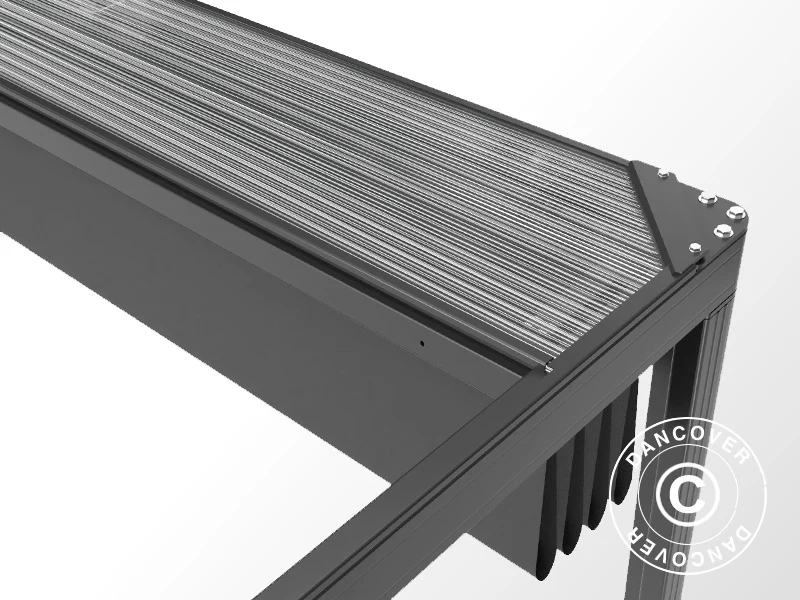 Pergola Pavillon San Fernando, 4x3m, Schwarz/Dunkelgrau - Imagen 6