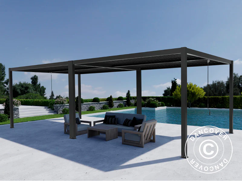 Bioklimatische Pergola Pavillon San Pablo Alu+, 4x4m, Schwarz, 2 Stk. - Imagen 3