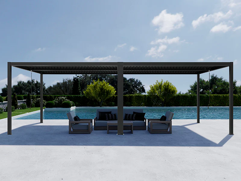 Bioklimatische Pergola Pavillon San Pablo Alu+, 4x4m, Schwarz, 2 Stk. - Imagen 4