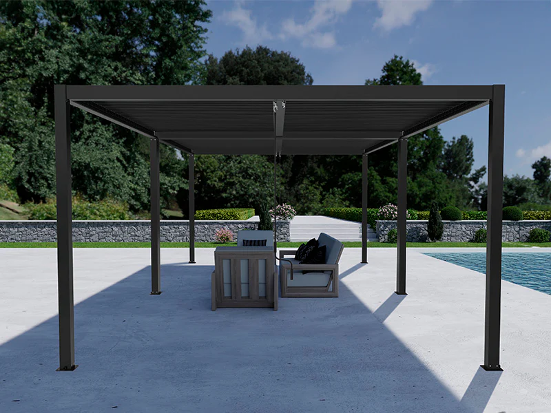 Bioklimatische Pergola Pavillon San Pablo Alu+, 4x4m, Schwarz, 2 Stk. - Imagen 5