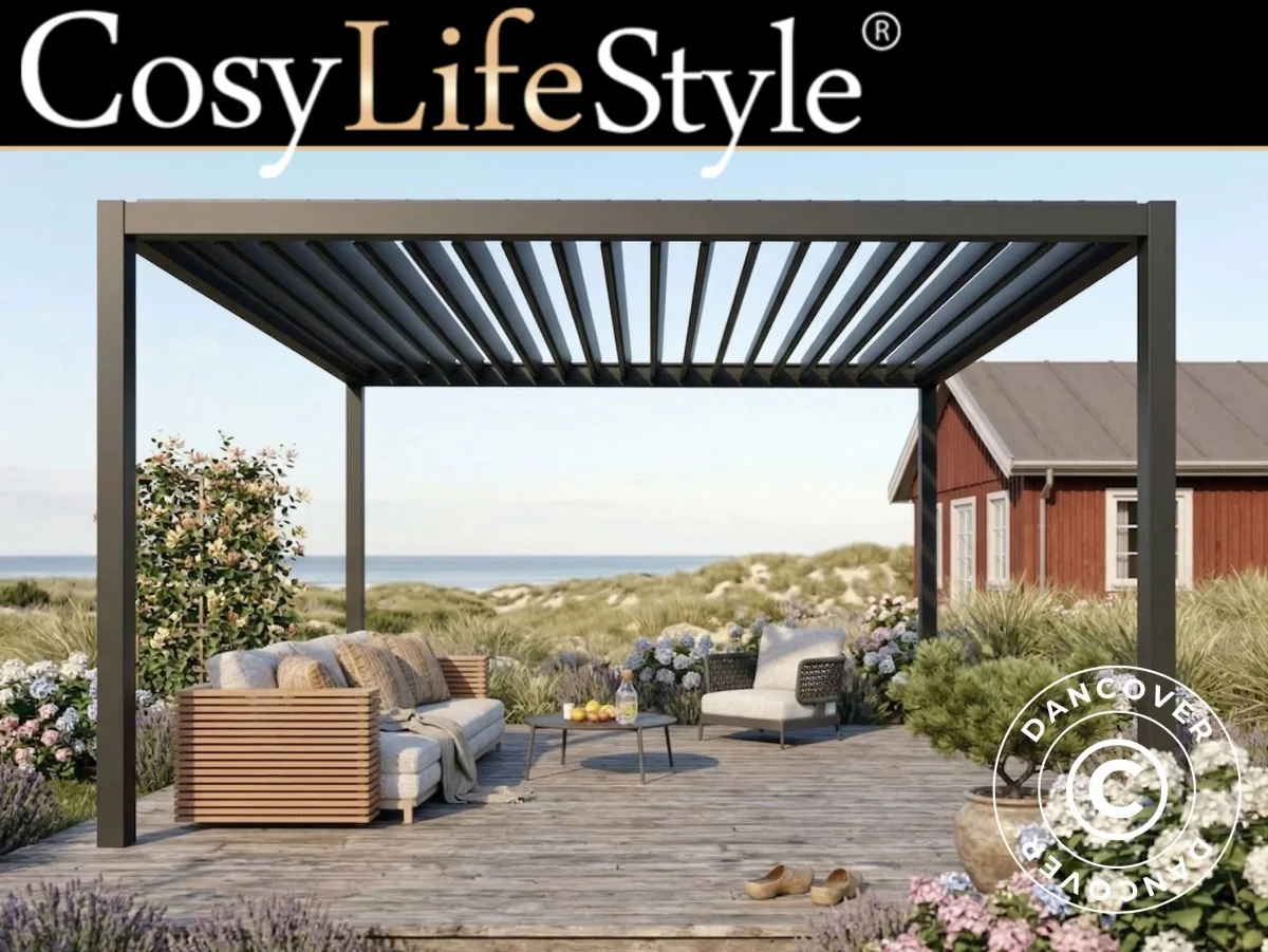 Bioklimatischer Pergola Pavillon San Pablo Steel S80, 3x4m, Schwarz - Imagen 2