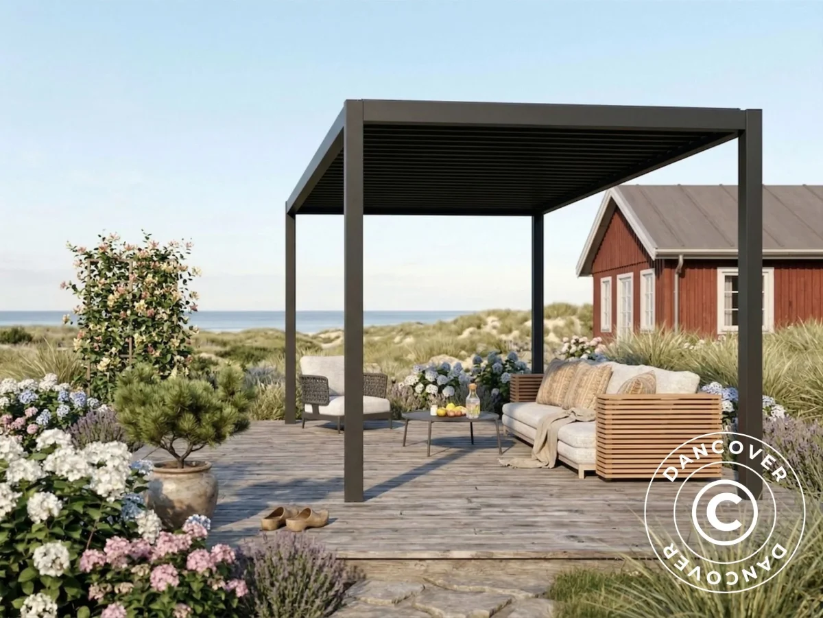 Bioklimatischer Pergola Pavillon San Pablo Steel S80, 3x4m, Schwarz - Imagen 6