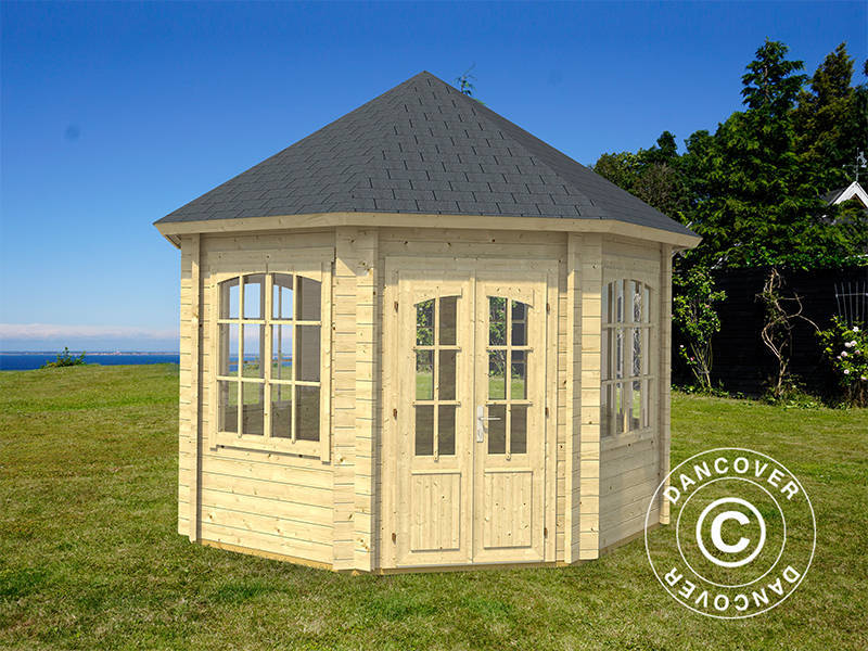 Holzpavillon Lorraine, achtkantig 3,47x3,47x3,45m, 44mm, Naturbelassen - Imagen 3