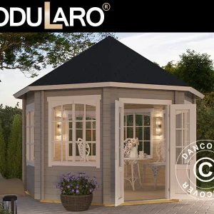 Holzpavillon Lorraine, achtkantig 3,47x3,47x3,45m, 44mm, Hellgrau