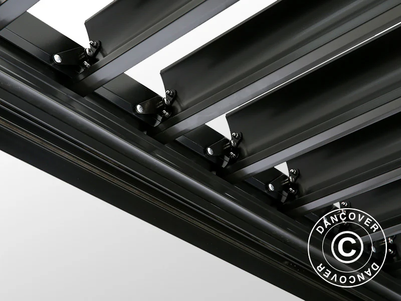 Bioklimatischer Pergola-Pavillon Monterey S2, 4x8m, Schwarz - Imagen 5