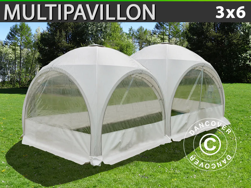 Kuppelzelt Multipavillon 3x6m, Weiß