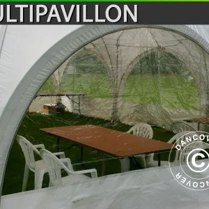 Kuppelzelt Multipavillon Seitenwand mit Fenster 3x1,95m, Weiß