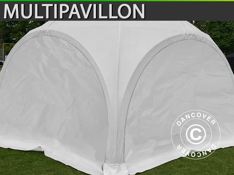 Kuppelzelt Multipavillon Seitenwand 3x1,95m, Weiß