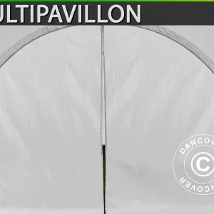 Kuppelzelt Multipavillon Seitenwand mit Reißverschluss 3x1,95m, Weiß