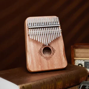 Kalimba de pulgar de caoba, instrumento de 17 teclas