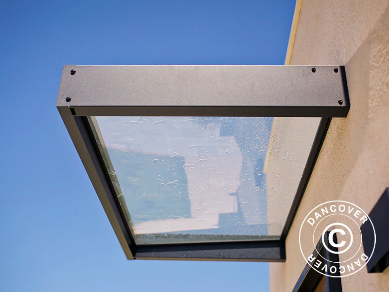 Türvordach Sophia 1600, Palram/Canopia, 0,95x1,6x0,17m, Dunkelgrau/Klar - Imagen 6