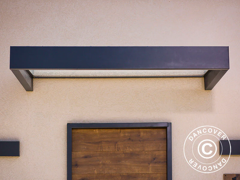 Türvordach Sophia 1600, Palram/Canopia, 0,95x1,6x0,17m, Dunkelgrau/Klar - Imagen 8