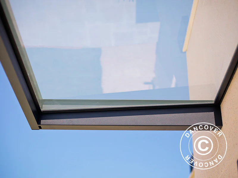 Türvordach Sophia 1600, Palram/Canopia, 0,95x1,6x0,17m, Dunkelgrau/Klar - Imagen 9