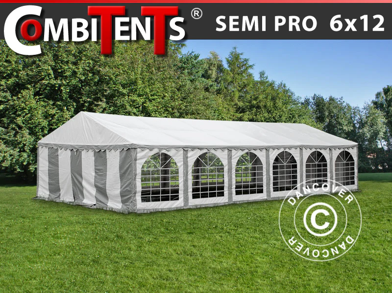 Partyzelt, SEMI PRO Plus CombiTents® 900 6x12m, 4-in-1, Grau/Weiß - Imagen 2