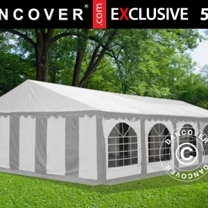 Partyzelt Exclusive 5x12m PVC 900, Grau/Weiß