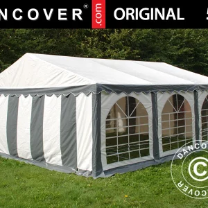 Partyzelt Original 5x6m PVC 900, Grau/Weiß