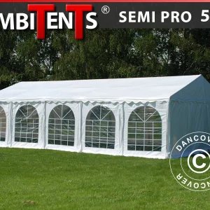 Partyzelt, SEMI PRO Plus CombiTents® 900 5x10m, 3-in-1, Weiß