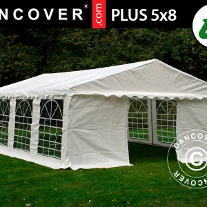 Partyzelt PLUS 5x8m PE 700, Weiß