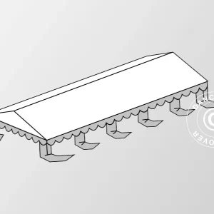 Dachplane für das Partyzelt Original 5x10m PVC, Weiß/Grau