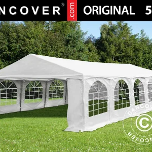 Partyzelt Original 5x10m PVC 900, "Arched", Weiß