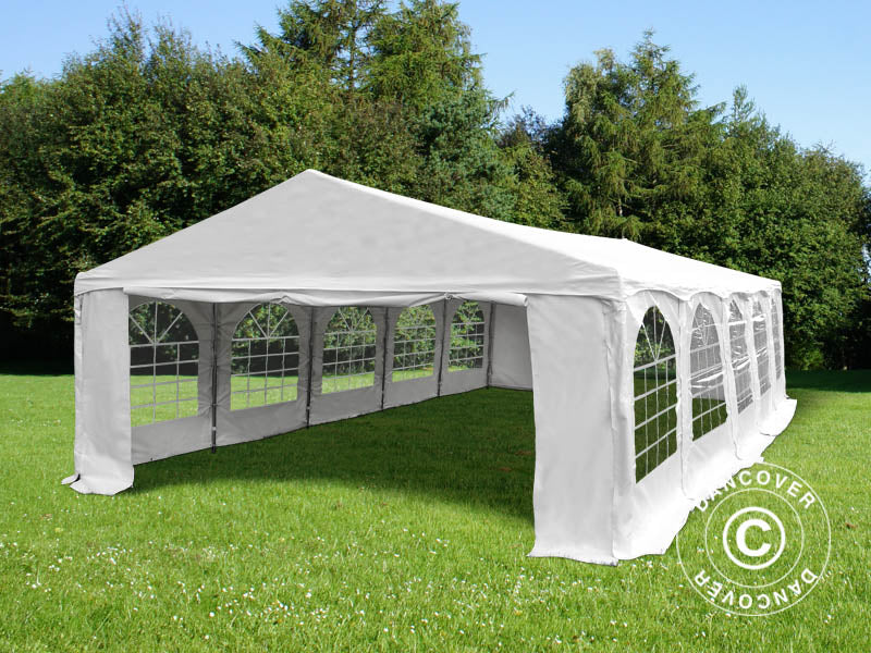 Partyzelt Original 5x10m PVC 900, "Arched", Weiß - Imagen 3
