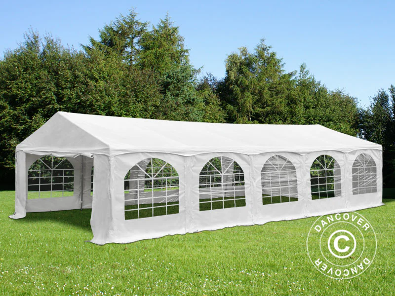 Partyzelt Original 5x10m PVC 900, "Arched", Weiß - Imagen 4