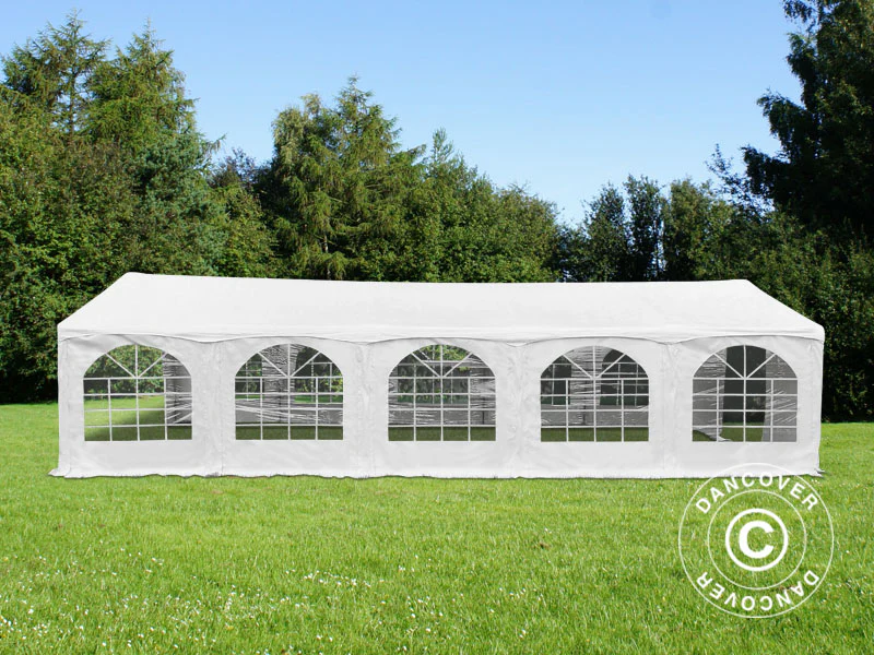 Partyzelt Original 5x10m PVC 900, "Arched", Weiß - Imagen 5