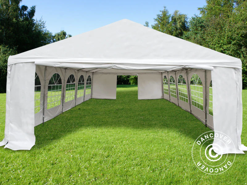 Partyzelt Original 5x10m PVC 900, "Arched", Weiß - Imagen 6