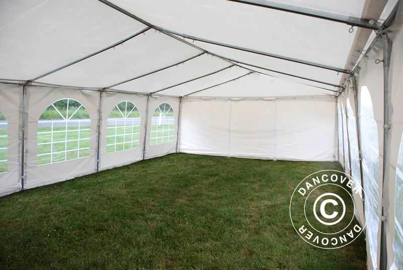 Partyzelt Original 5x10m PVC 900, "Arched", Weiß - Imagen 7