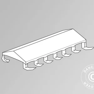 Dachplane für das Partyzelt Exclusive 6x12m PVC, "Arched", Weiß