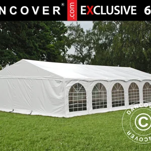 Partyzelt Exclusive 6x12m PVC 900, "Arched", Weiß